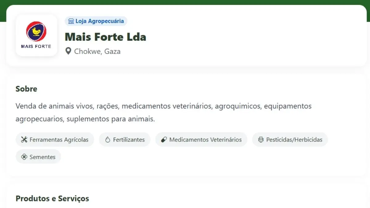 No AgroMoz já existem fornecedores de ração