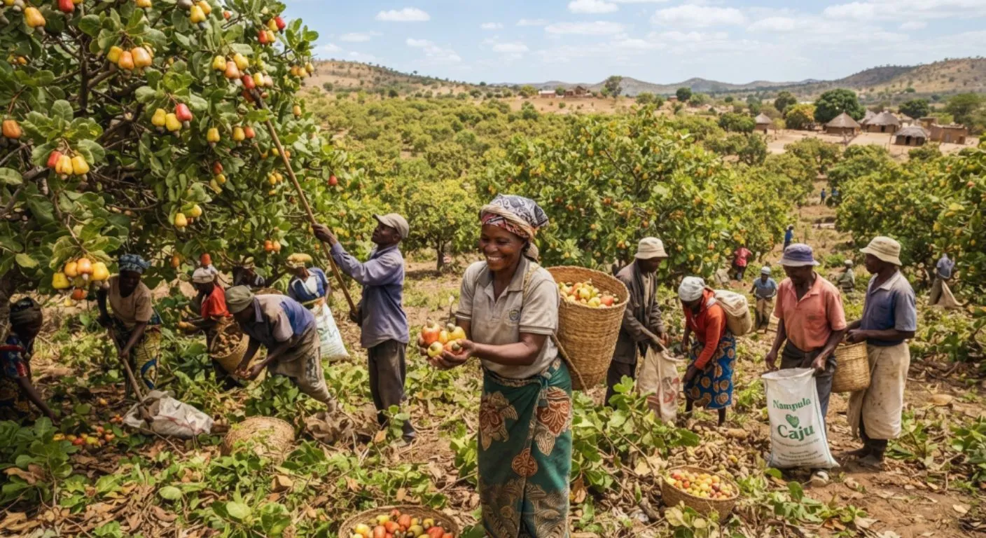 Onde é mais produzido o caju em Moçambique?