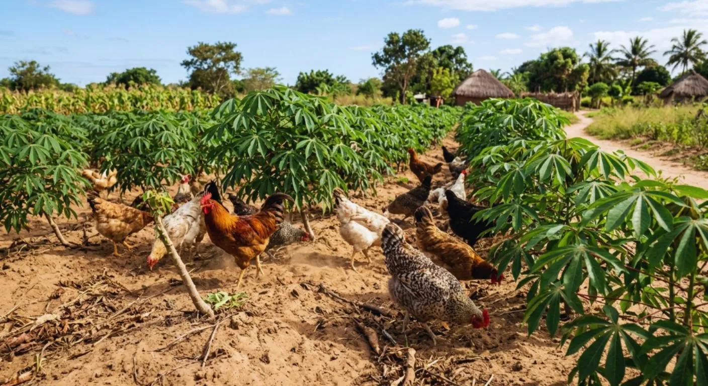 Sistema Integrado: Como Criar Galinhas com Mandioca nos Solos Arenosos de Inhambane